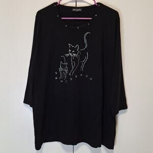 Get Lucky USA Vtg Cats Embellished Long Sleeve Shirt
